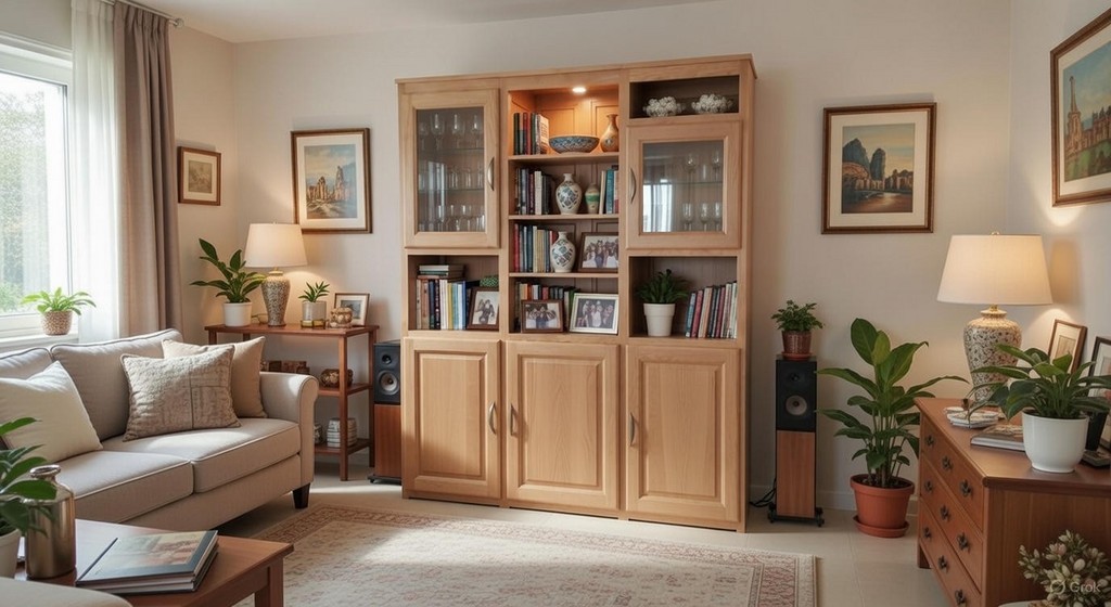 Buffet-bibliotheque-contemporain-chene