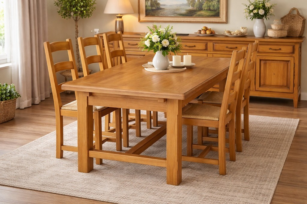 table-campagnard-chene-bois