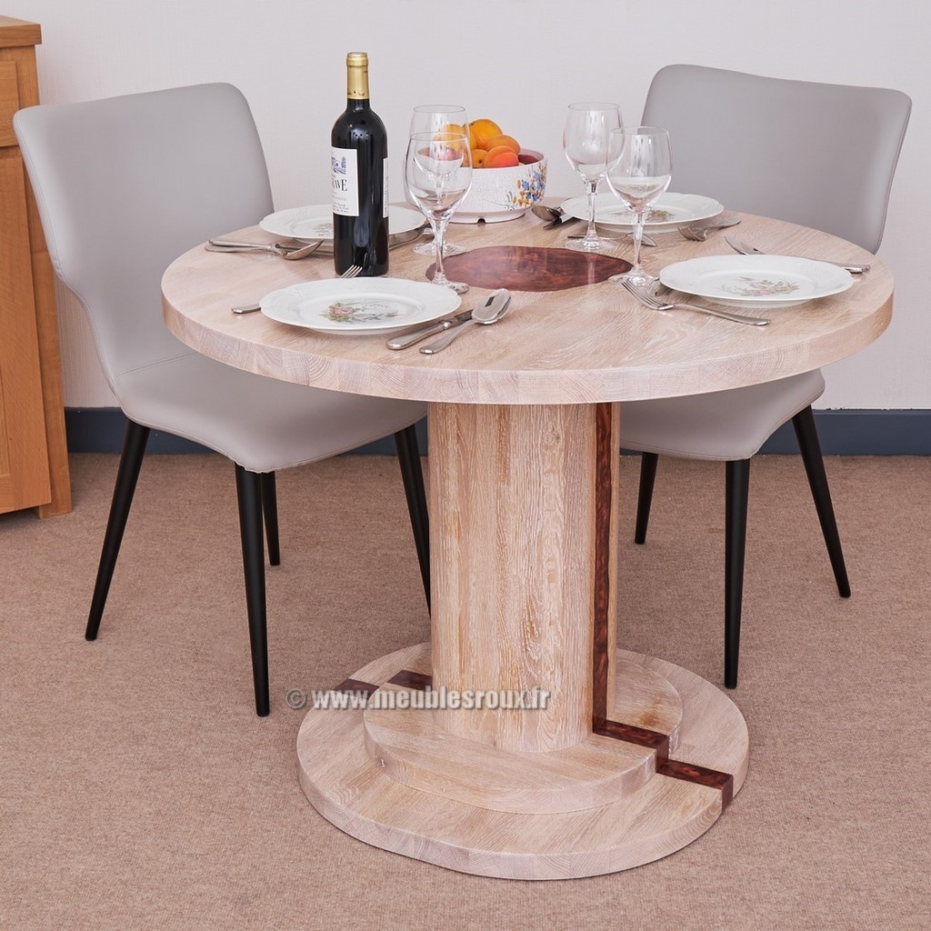Table contemporain chêne resine epoxy