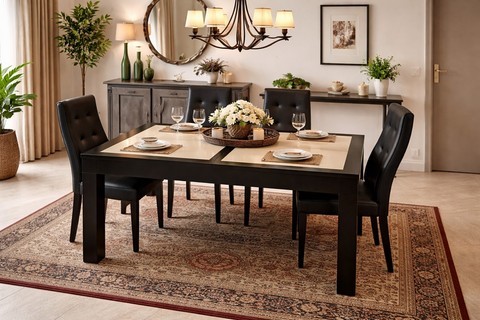 table-contemporain-bois-verre-laqué